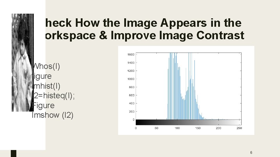  Check How the Image Appears in the Workspace & Improve Image Contrast Whos(I)