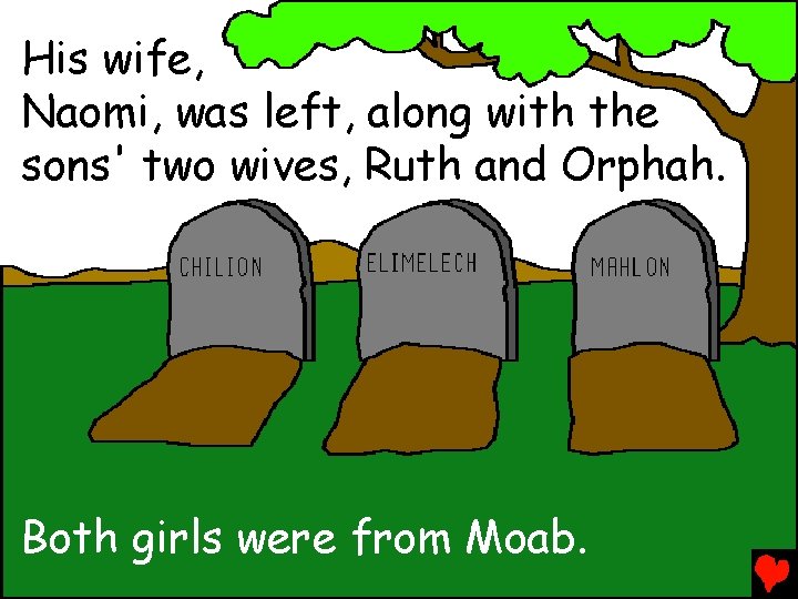 His wife, Naomi, was left, along with the sons' two wives, Ruth and Orphah.