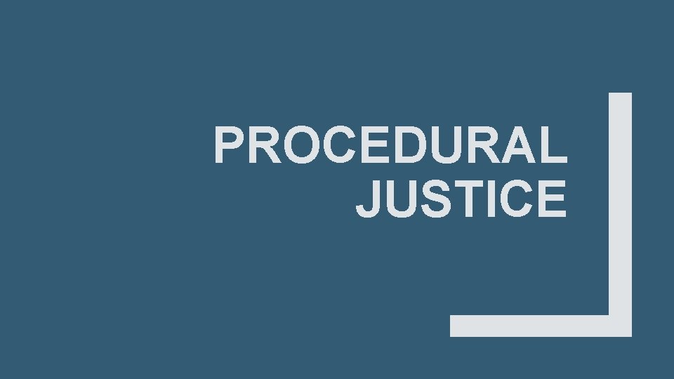PROCEDURAL JUSTICE 
