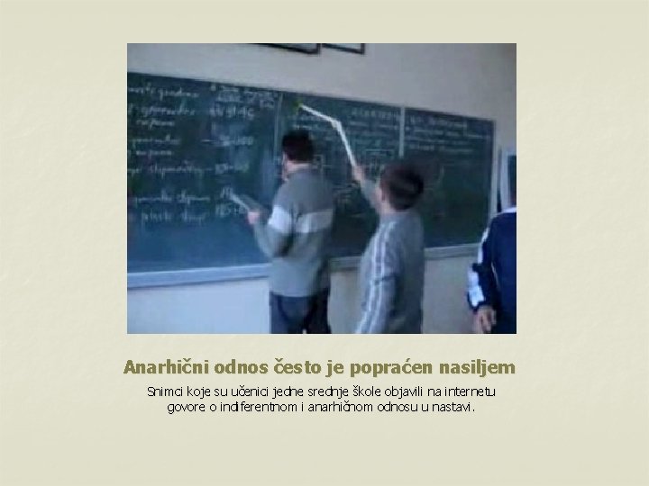 Anarhični odnos često je popraćen nasiljem Snimci koje su učenici jedne srednje škole objavili