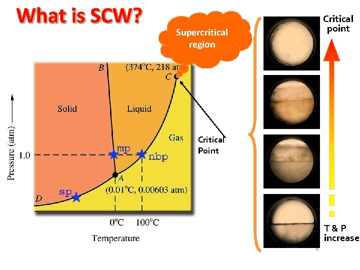 What is SCW? Critical point Supercritical region Critical Point T&P increase 6 