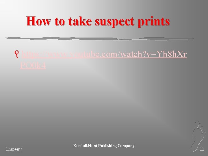 How to take suspect prints Lhttps: //www. youtube. com/watch? v=Yh 8 h. Xr PO