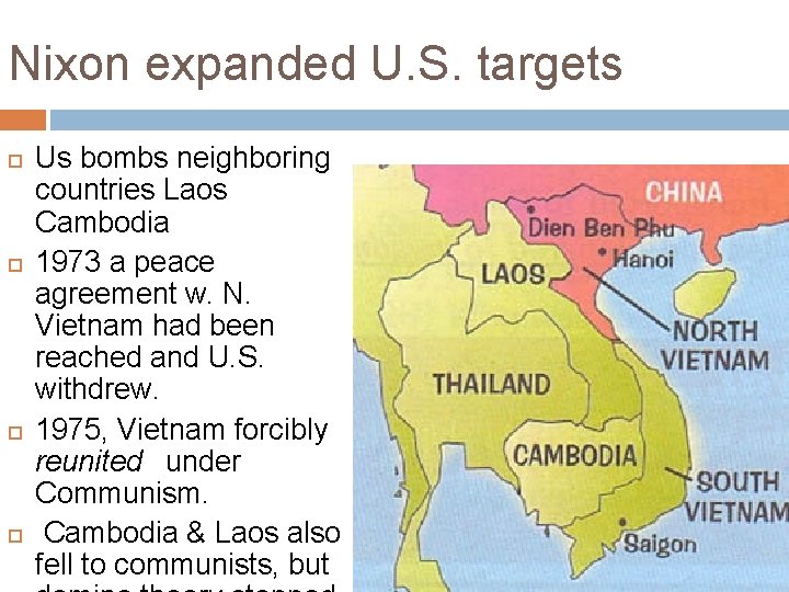 Nixon expanded U. S. targets Us bombs neighboring countries Laos Cambodia 1973 a peace