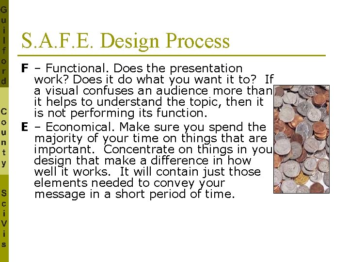 S. A. F. E. Design Process F – Functional. Does the presentation work? Does