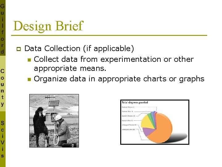 Design Brief p Data Collection (if applicable) n Collect data from experimentation or other