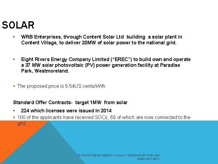 SOLAR • WRB Enterprises, through Content Solar Ltd building a solar plant in Content
