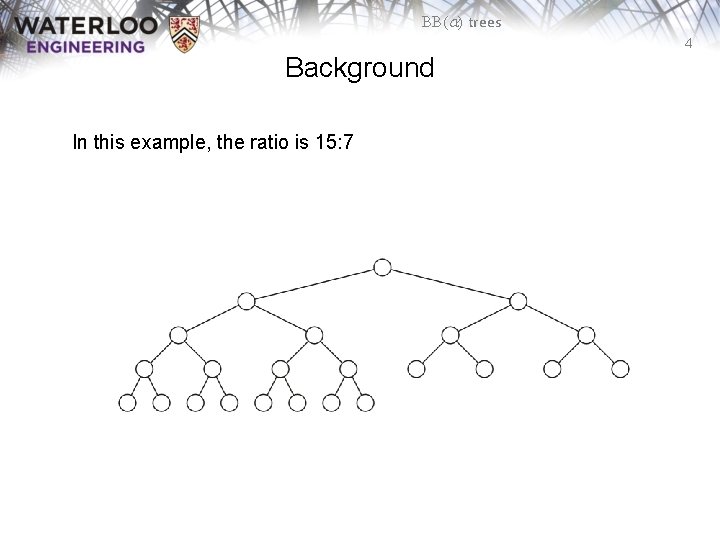 BB(a) trees 4 Background In this example, the ratio is 15: 7 