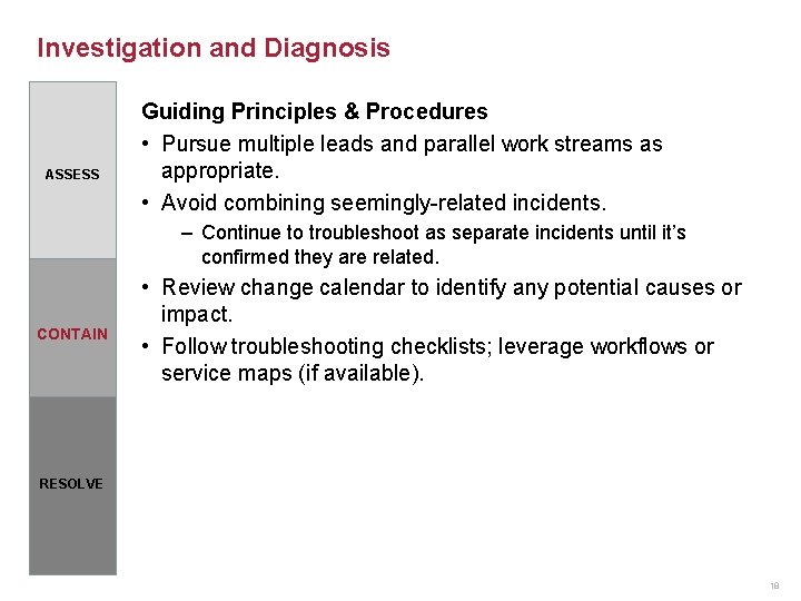 Investigation and Diagnosis ASSESS Guiding Principles & Procedures • Pursue multiple leads and parallel