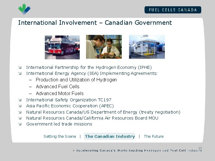 International Involvement – Canadian Government æ æ International Partnership for the Hydrogen Economy (IPHE)