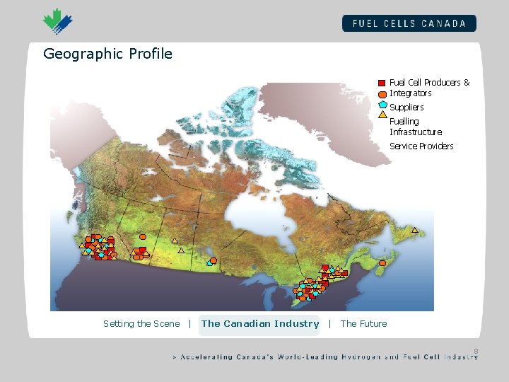 Geographic Profile Fuel Cell Producers & Integrators Suppliers Fuelling Infrastructure Service Providers Setting the