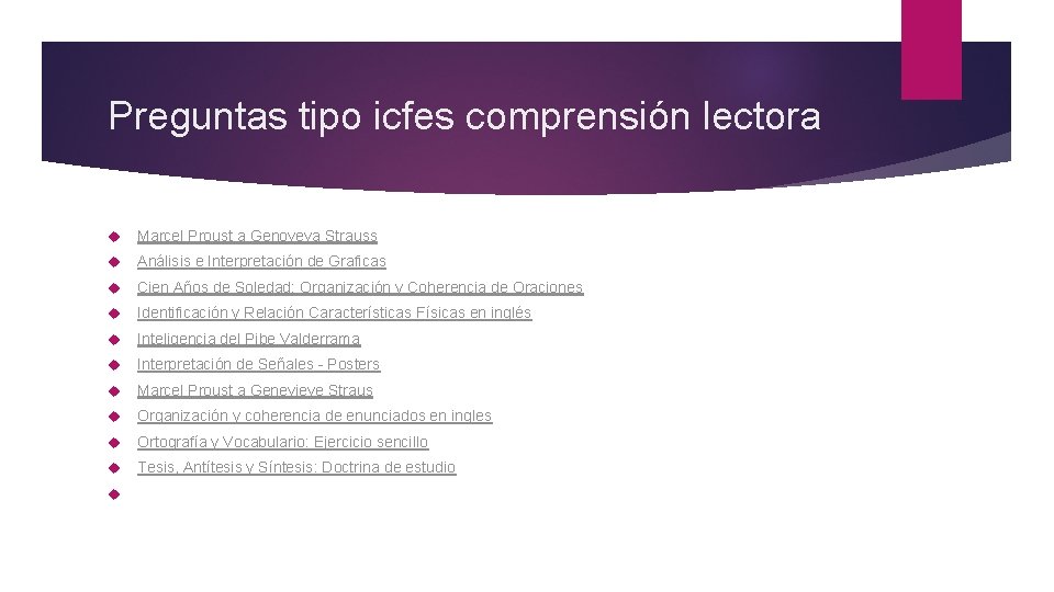 Preguntas tipo icfes comprensión lectora Marcel Proust a Genoveva Strauss Análisis e Interpretación de