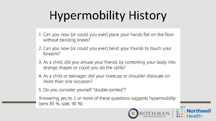 Hypermobility History 
