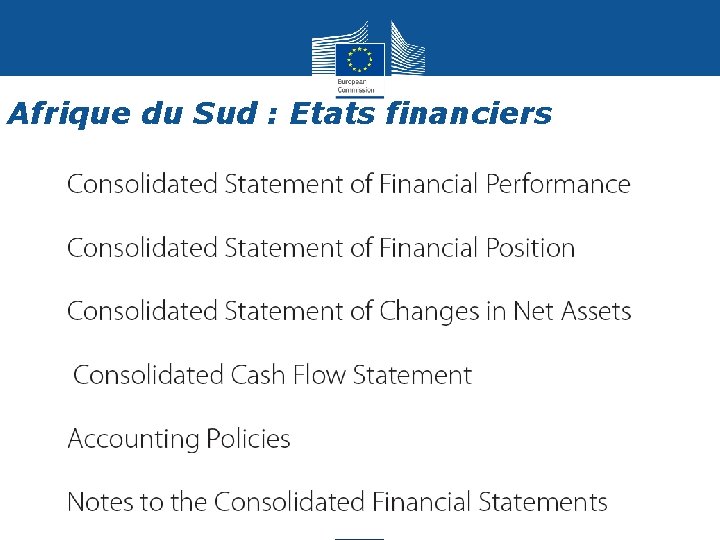 Afrique du Sud : Etats financiers 