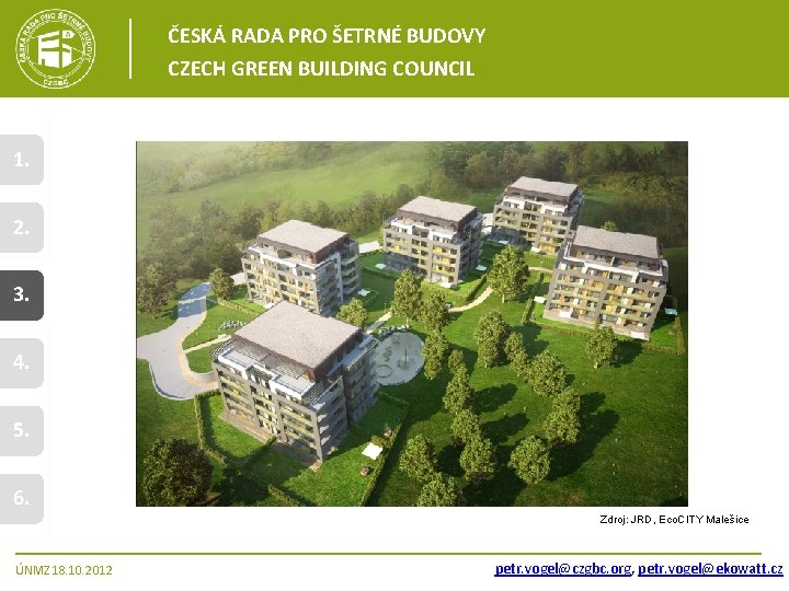 ČESKÁ RADA PRO ŠETRNÉ BUDOVY CZECH GREEN BUILDING COUNCIL 1. 2. 3. 4. 5.