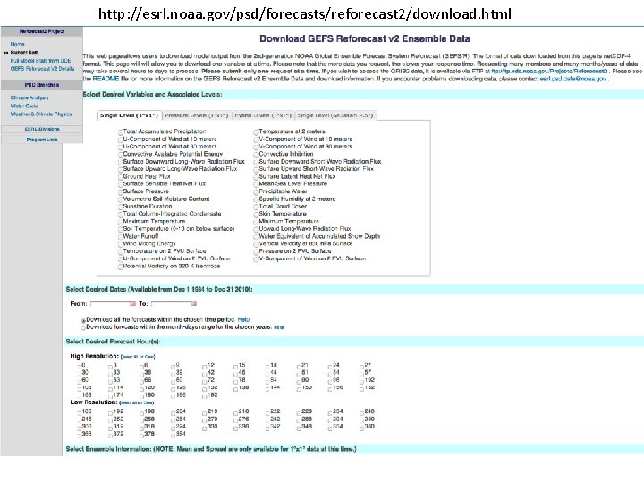 http: //esrl. noaa. gov/psd/forecasts/reforecast 2/download. html 