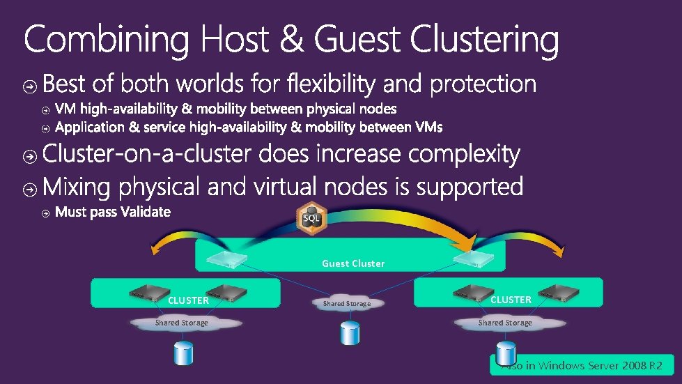 Guest Cluster CLUSTER Shared Storage Also in Windows Server 2008 R 2 
