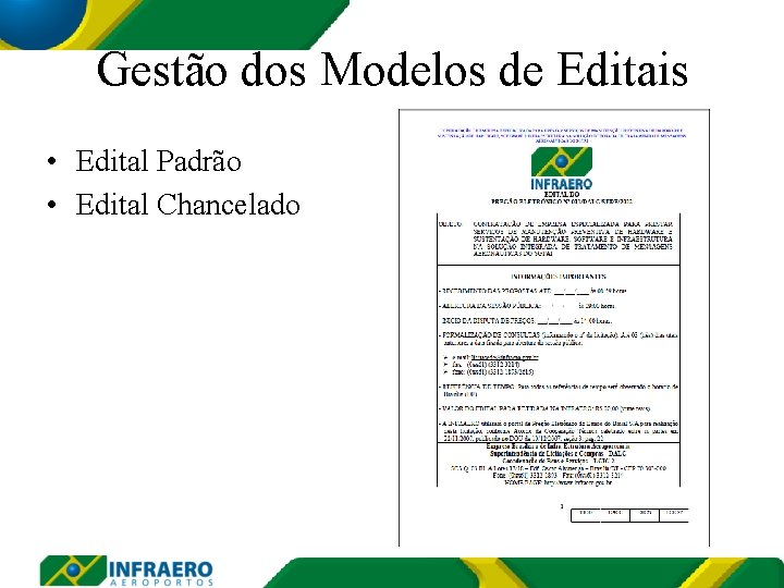 Gestão dos Modelos de Editais • Edital Padrão • Edital Chancelado 