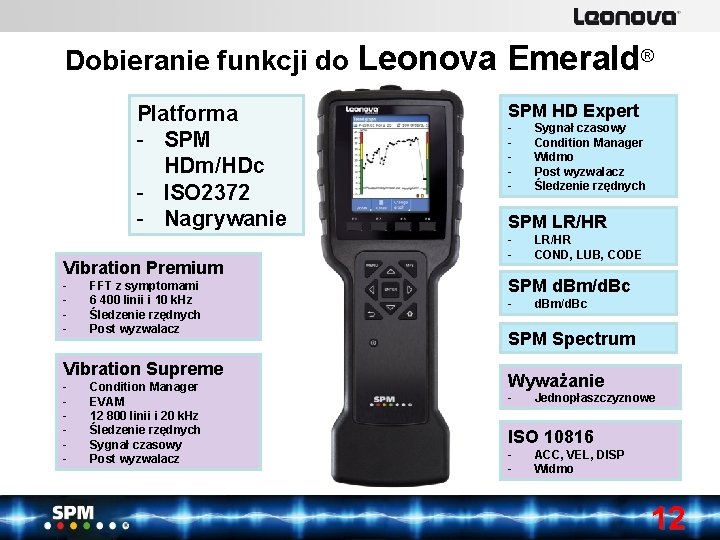 Platforma - SPM HDm/HDc - ISO 2372 - Nagrywanie Vibration Premium - FFT z