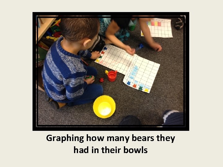 Graphing how many bears they had in their bowls 