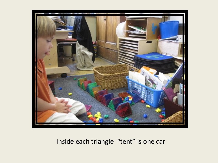 Inside each triangle “tent” is one car 