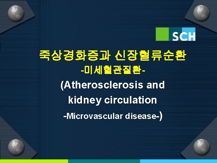 죽상경화증과 신장혈류순환 -미세혈관질환- (Atherosclerosis and kidney circulation -Microvascular disease-) 