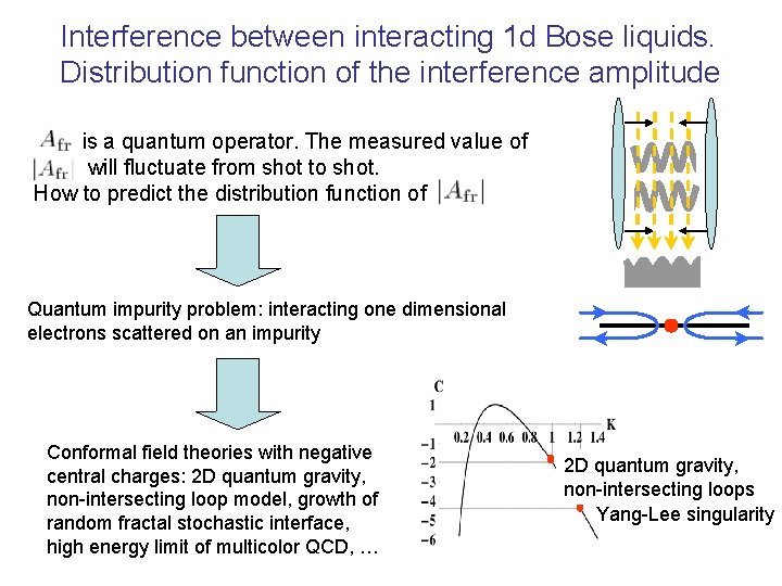 Interference between interacting 1 d Bose liquids. Distribution function of the interference amplitude is
