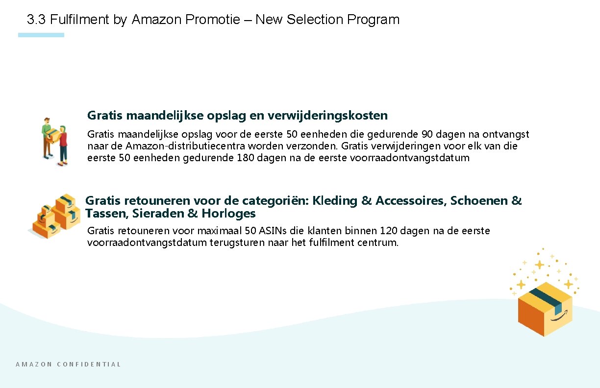 3. 3 Fulfilment by Amazon Promotie – New Selection Program Gratis maandelijkse opslag en