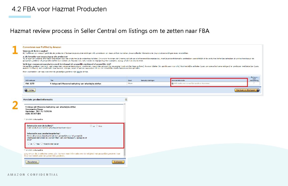 4. 2 FBA voor Hazmat Producten Hazmat review process in Seller Central om listings