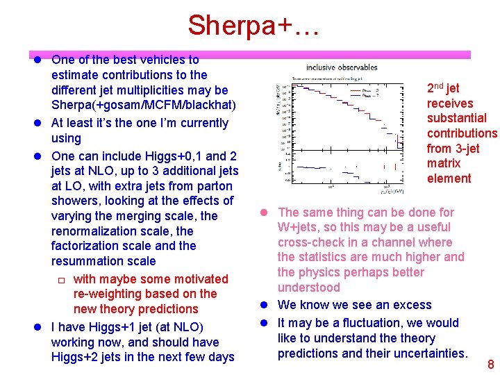 Sherpa+… One of the best vehicles to estimate contributions to the different jet multiplicities