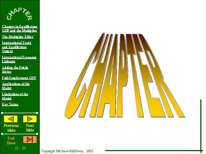 Changes in Equilibrium GDP and the Multiplier The Multiplier Effect International Trade and Equilibrium