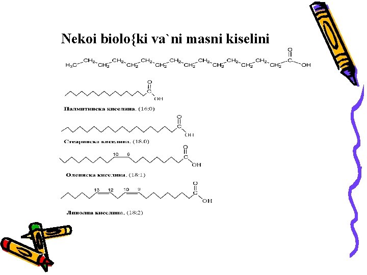 Nekoi biolo{ki va`ni masni kiselini 