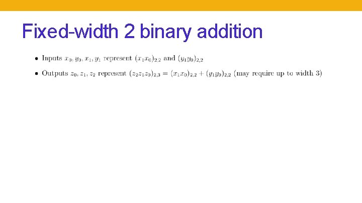 Fixed-width 2 binary addition 