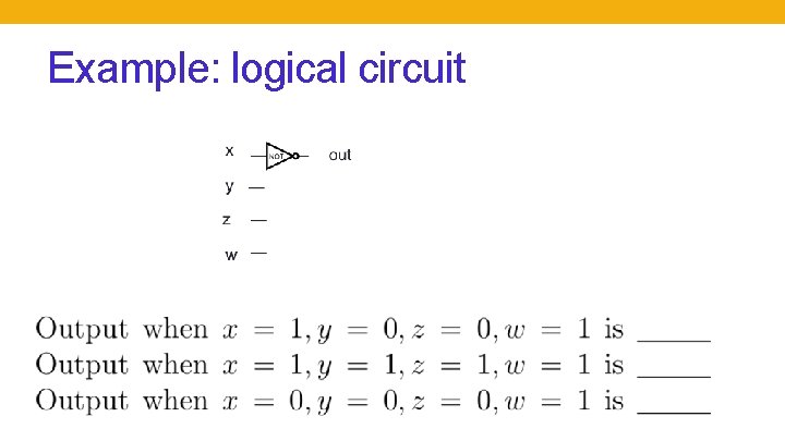 Example: logical circuit 