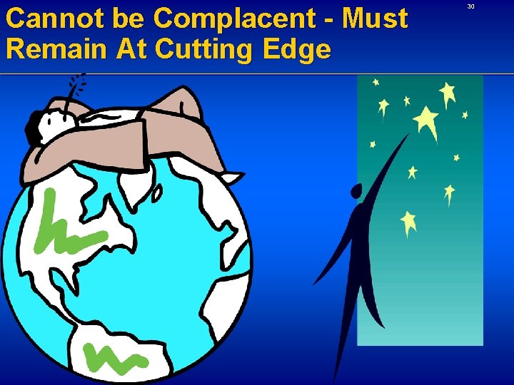 Cannot be Complacent - Must Remain At Cutting Edge 30 