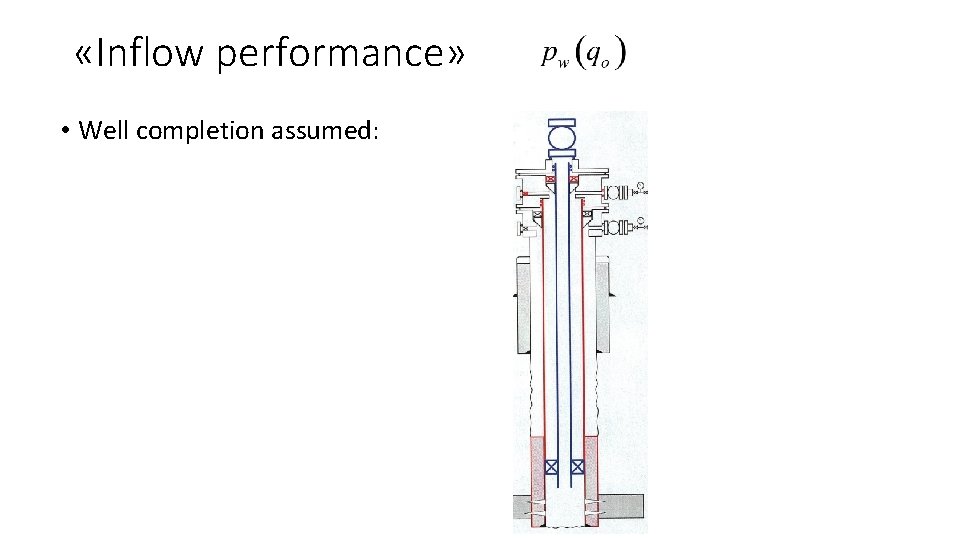  «Inflow performance» • Well completion assumed: 