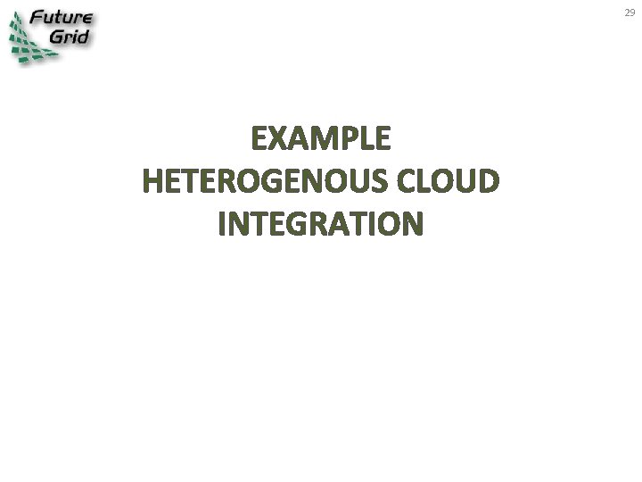 29 EXAMPLE HETEROGENOUS CLOUD INTEGRATION 