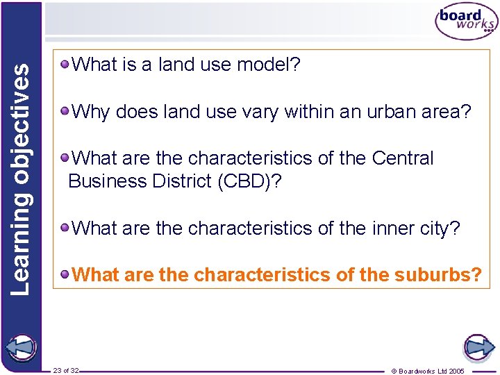 Learning objectives What is a land use model? Why does land use vary within