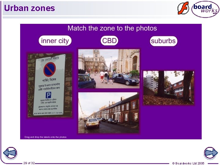 Urban zones 29 of 32 © Boardworks Ltd 2005 