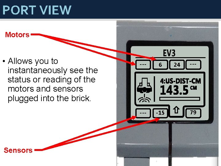 PORT VIEW Motors • Allows you to instantaneously see the status or reading of