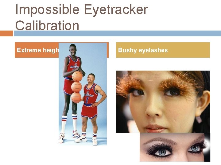 Impossible Eyetracker Calibration Extreme height Bushy eyelashes 