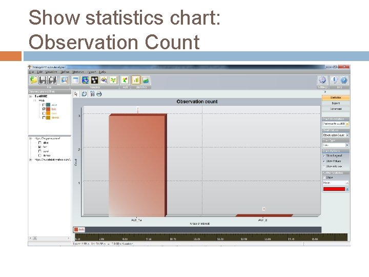 Show statistics chart: Observation Count 