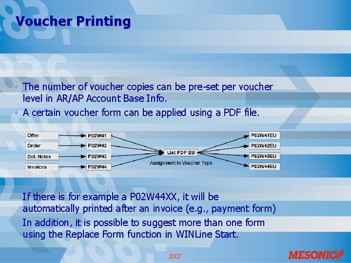 Voucher Printing • The number of voucher copies can be pre-set per voucher level