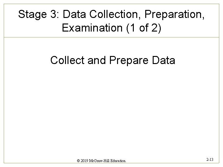 Stage 3: Data Collection, Preparation, Examination (1 of 2) Collect and Prepare Data ©