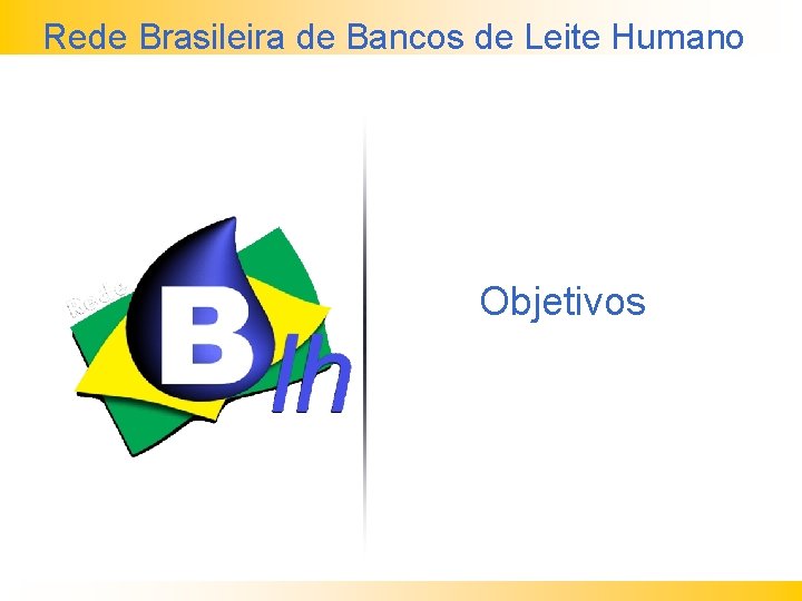 Rede Brasileira de Bancos de Leite Humano Objetivos 