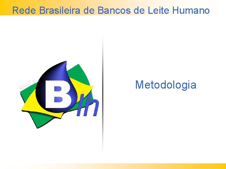 Rede Brasileira de Bancos de Leite Humano Metodologia 