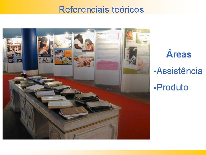 Referenciais teóricos Áreas ▪Assistência ▪Produto 