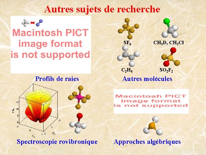 Autres sujets de recherche SF 6 CH 3 D, CH 3 Cl C 2
