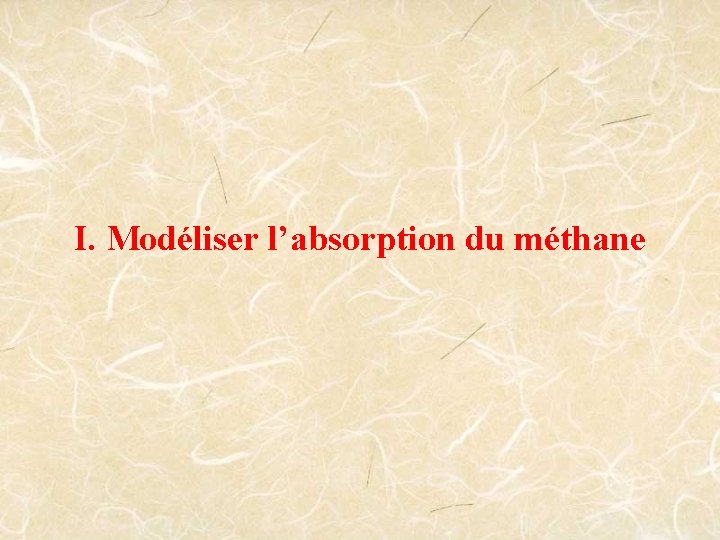 I. Modéliser l’absorption du méthane 