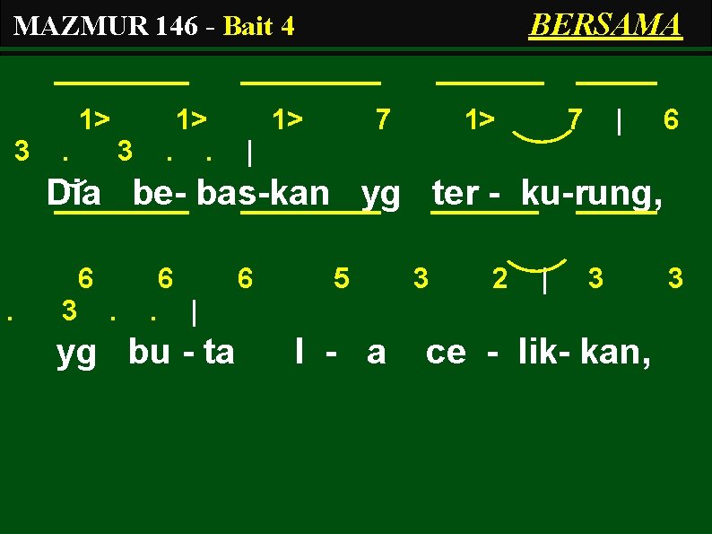 BERSAMA MAZMUR 146 - Bait 4 1> 3 . 1>. . 3 1> 7