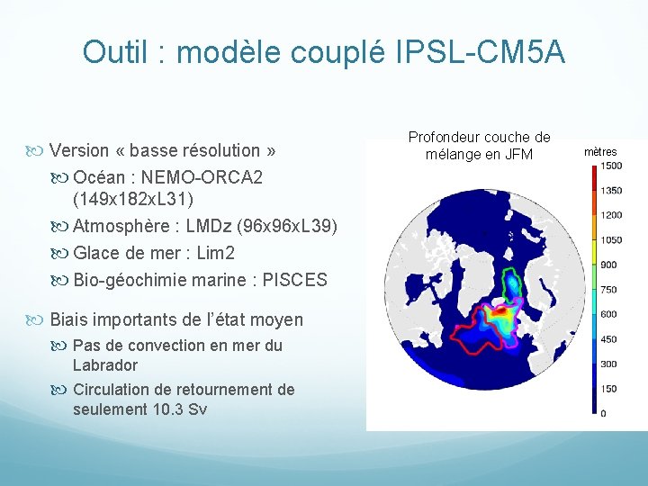 Outil : modèle couplé IPSL-CM 5 A Version « basse résolution » Océan :